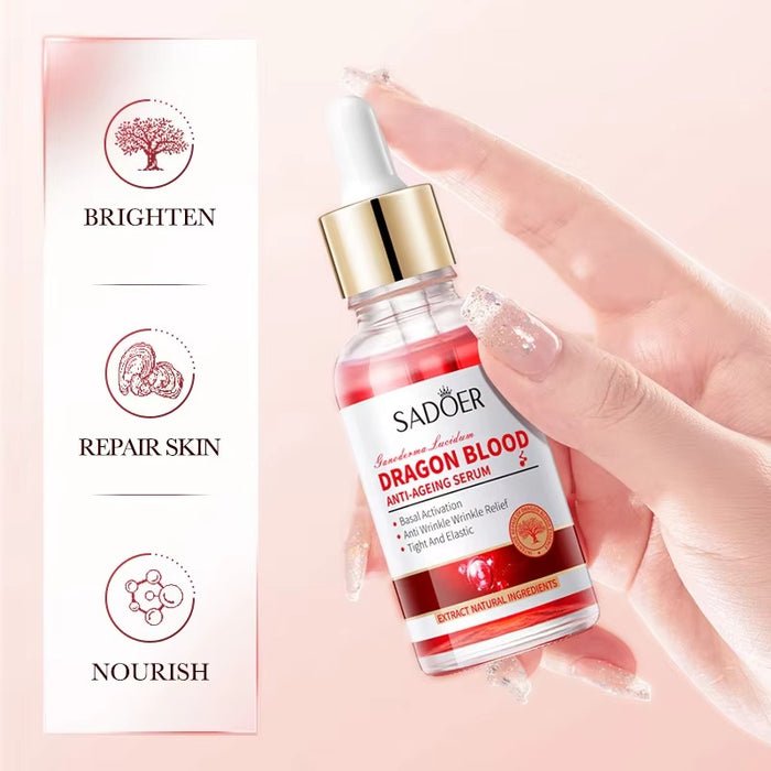 SADOER Dragon Blood Anti-Ageing Serum | Ganoderma Lucidum Extract | Anti-Wrinkle + Tightening + Elastic Skin | 30ml